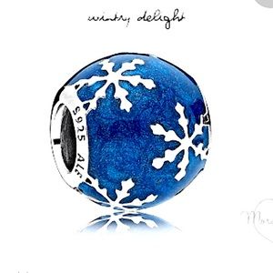 Retired Pandora Wintry Delight Blue Snowflake